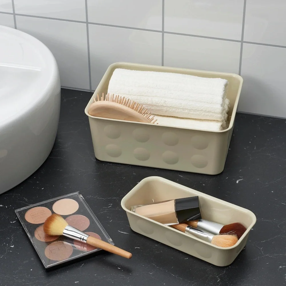 Cream Storage Bins Set of 10  7 ¾x9 ¾x4 